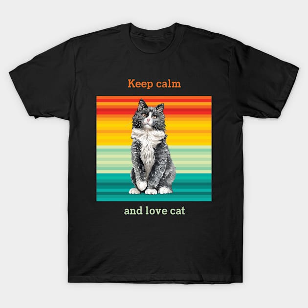 Cat t shirt - Keep calm and love cat T-Shirt by hobbystory